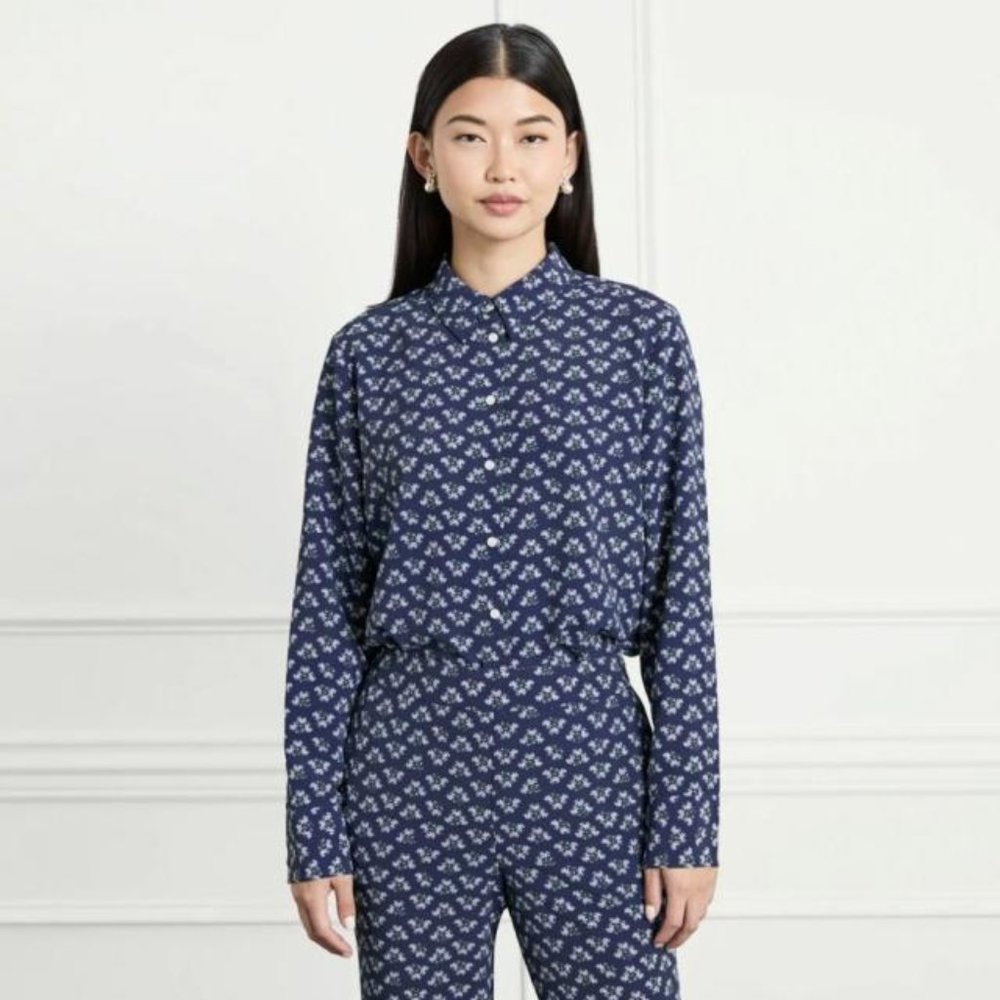Hill House Home James Shirt in Navy Posy, Size S
